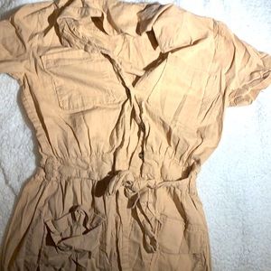 Tan butten up dress